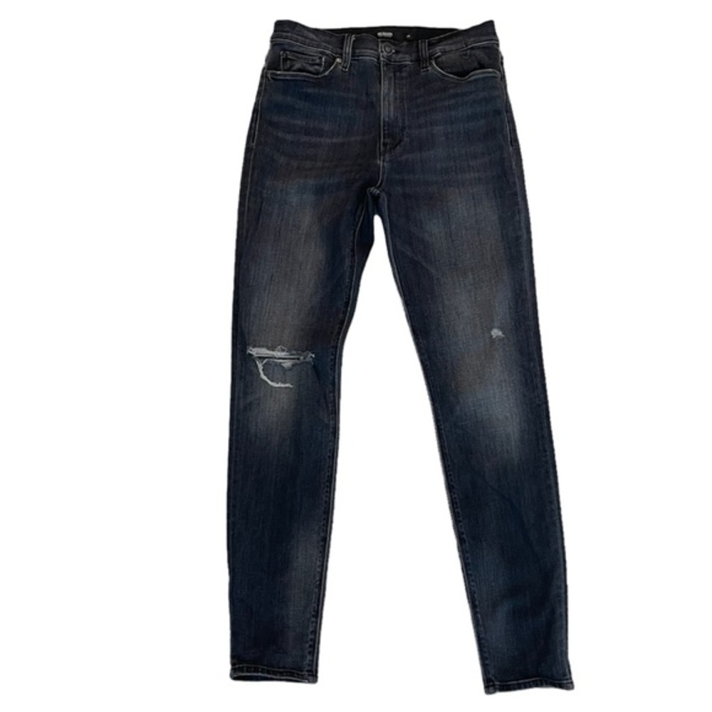 Hudson Barbara Super Skinny High Rise Black Distressed Jeans Size 28